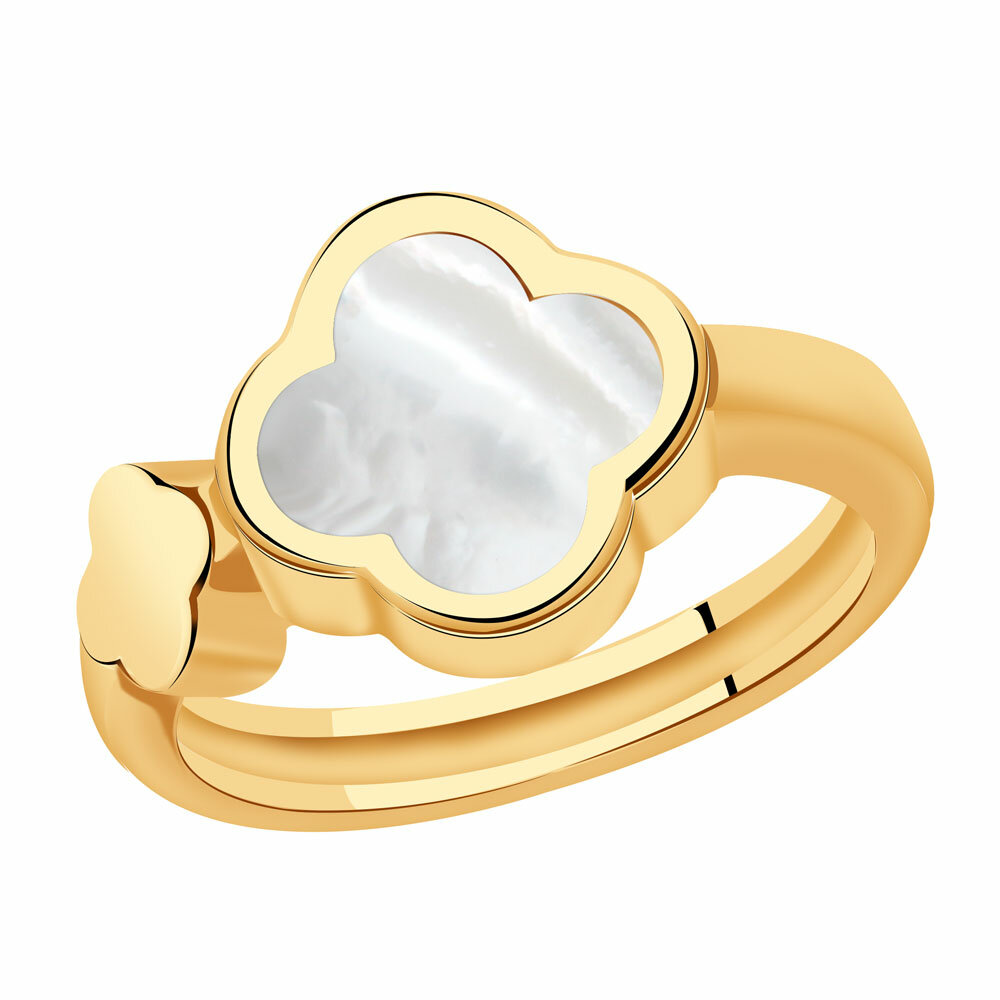 Кольцо Diamant online, красное золото, 585 проба, перламутр