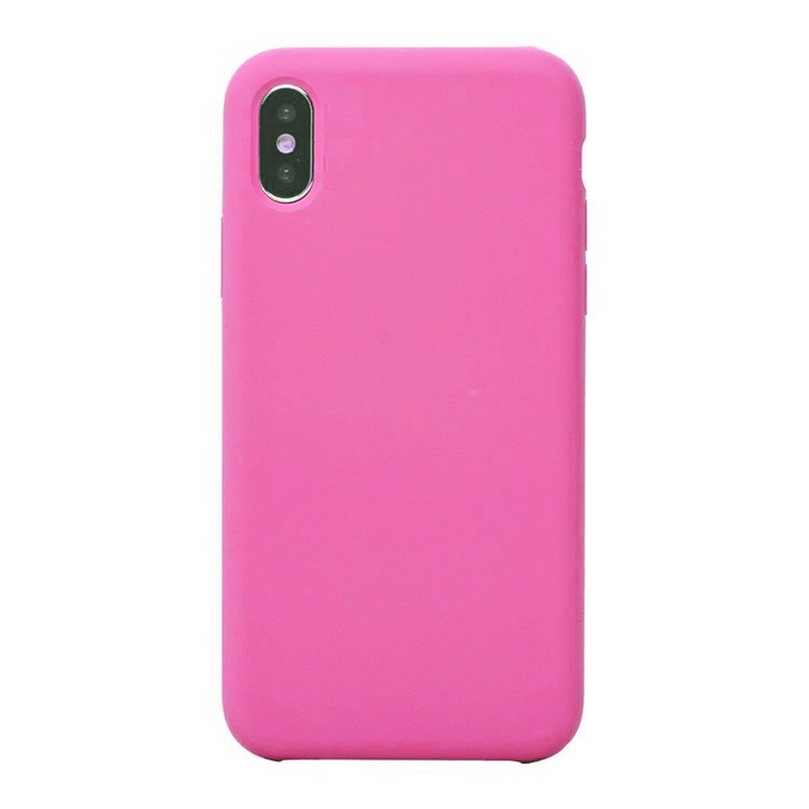 Силиконовая накладка без логотипа (Silicone Case) для Apple iPhone X/XS розовый