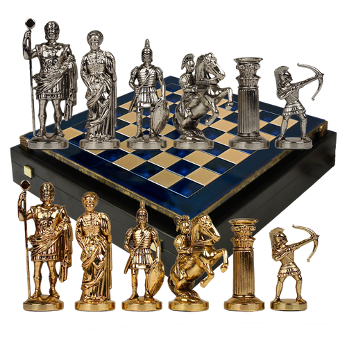 Шахматы подарочные Античные войны KSVA-MP-S-10-44-BLU шахматы подарочные античные войны ksva mp s 10 b 44 blu