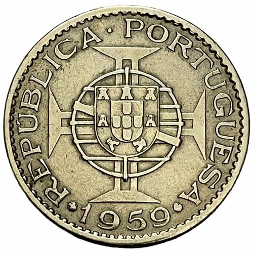Португальская Индия 6 эскудо 1959 г. клуб нумизмат банкнота 100 эскудо португальской индии 1959 года