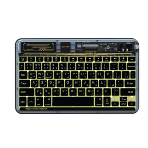 Беспроводная клавиатура Porodo Magic Crystal Ultra-Slim Keyboard 500mAh PD-TRPBTKB-BK Black 429000₽