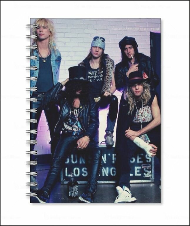 Тетрадь Guns N" Roses №4, А5 - 15 на 21 см