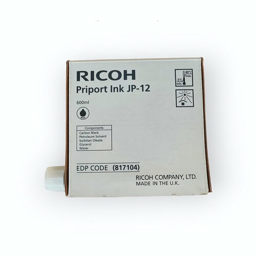 817104 Чернила Ricoh Nashuatec для моделей JP3000/1210/1250/1215/1255/DX3240/3440/3243/3443/3324/3344 JP-12, 600 мл - 1 штука