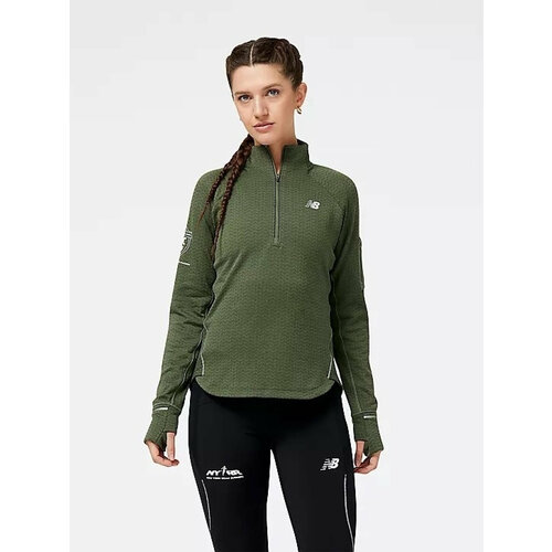 Пуловер New Balance, размер L, зеленый