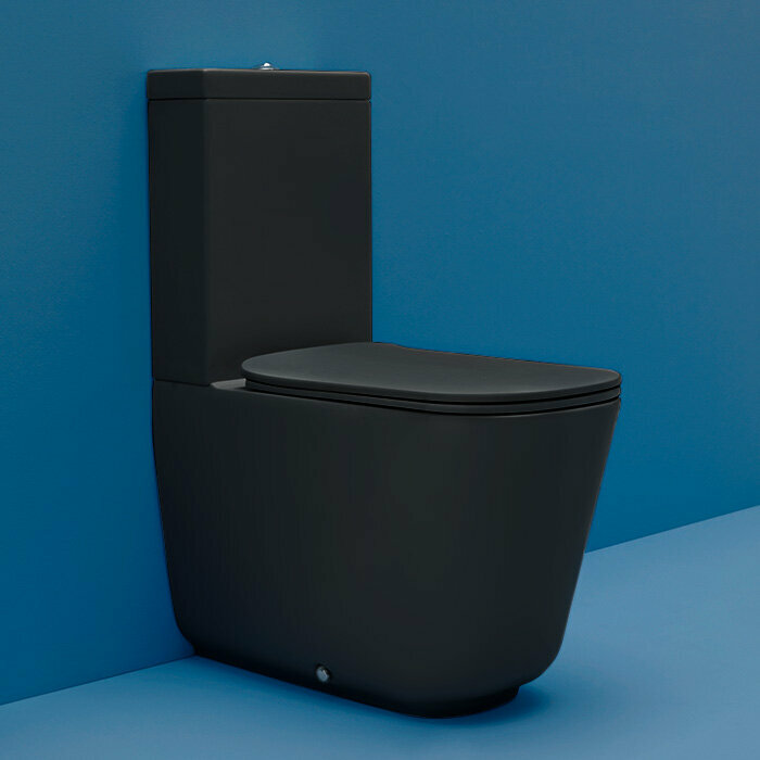 фото Унитаз моноблок Kerasan Tribeca 5117 60х35см, c креплением WB5N черный матовый