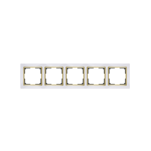 Werkel Snabb Белый-Золото Рамка 5-местная WL03-Frame-05-white-GD a035257 рамка werkel w0031865