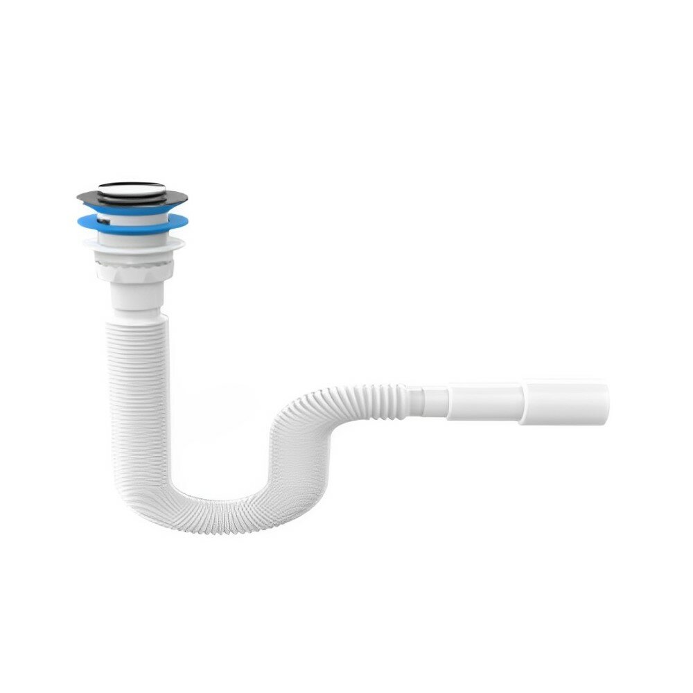 фото Сифон для умывальника Nova NV1200, с донным клапаном click-clack