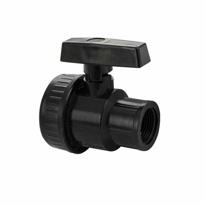 фото MAK - Кран шаровый 3/4" м/м разборной, ручка - бабочка, полипропиленовый из АБС пластика