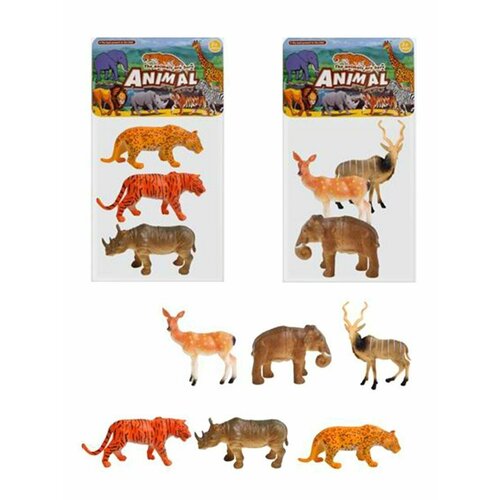 Набор фигурок Дикие животные, 3 предм, в ассорт, пакет набор фигурок дикие животные 3 предм в ассорт пакет