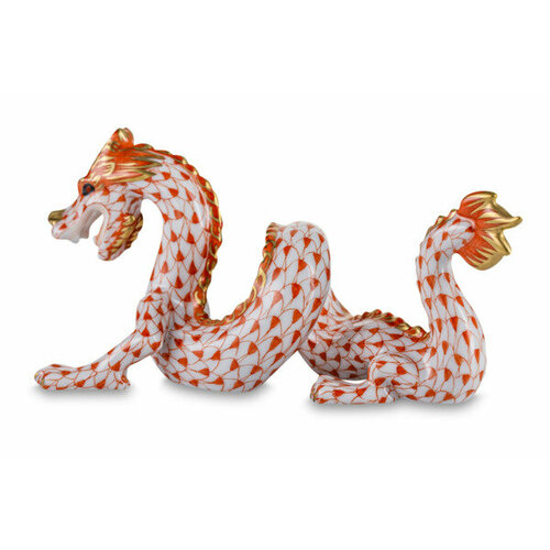 Фигурка Herend Дракон 13х5,5х5,5 см, фарфор, оранжевая