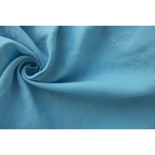 Ткань костюмно-плательный лен небесно-голубой ткань костюмно плательный голубой лен