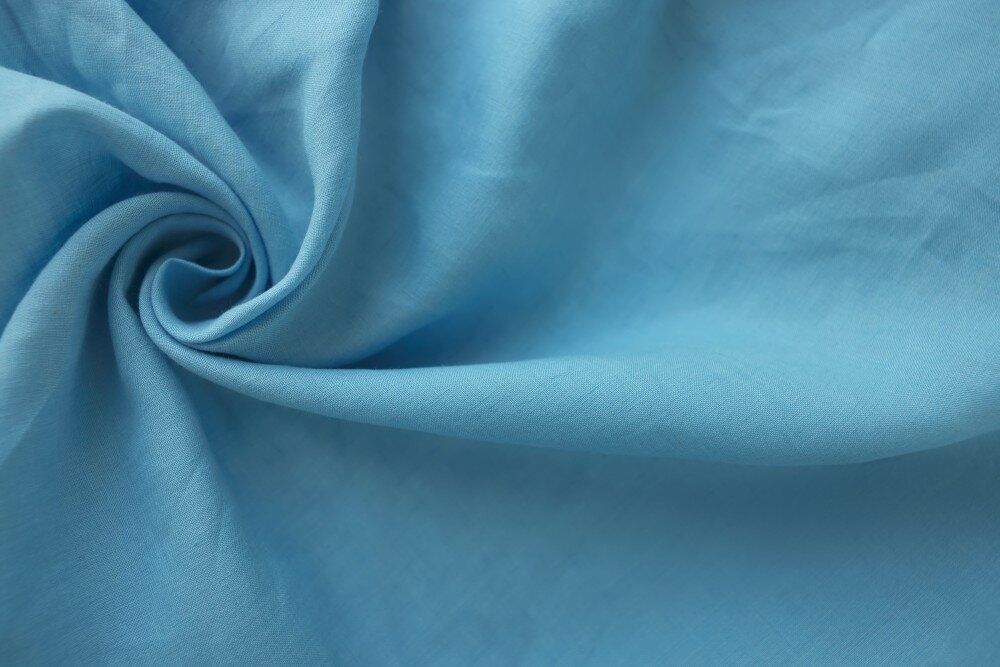Ткань костюмно-плательный лен небесно-голубой