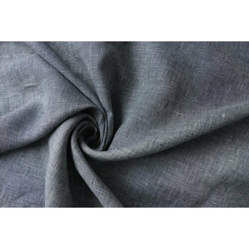 Ткань сине-белый лен меланж