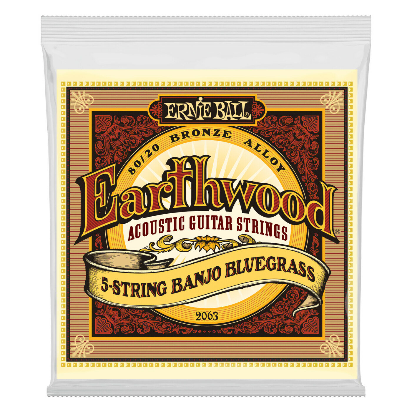 ERNIE BALL 2063 Earthwood 80/20 Bronze Bluegrass 9-20 Струны для банджо