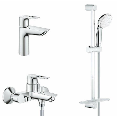 Комплект смесителей для ванной Grohe BauLoop New M-Size с полочкой, хром