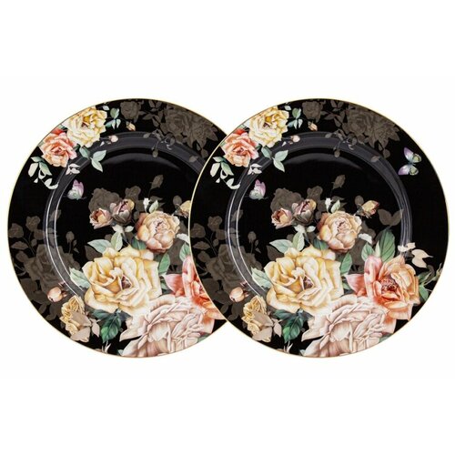 Набор закусочных тарелок Розамунда, черный, 20,5 см. 2 шт. Primavera
