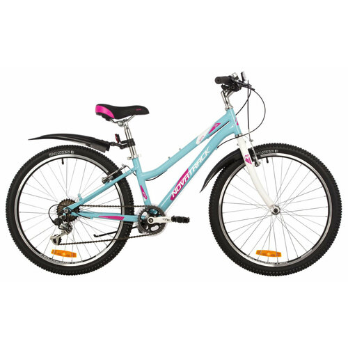 фото Подростковый велосипед novatrack jenny 24" (2023) 12" голубой (125-140 см)