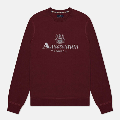 Толстовка Aquascutum active big logo crew neck fleece, силуэт прямой, размер s, красный