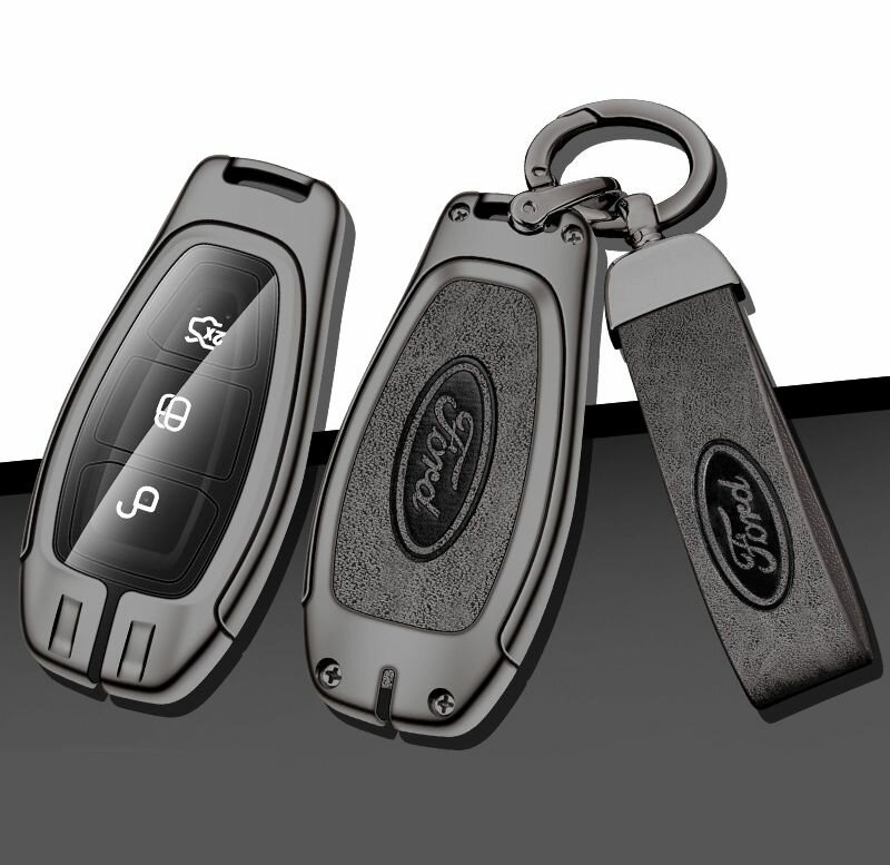 Чехол-брелок для автомобильного ключа Ford Focus Kuga Mondeo Fiesta B-Max C-Max S-Max металлический с пряжкой