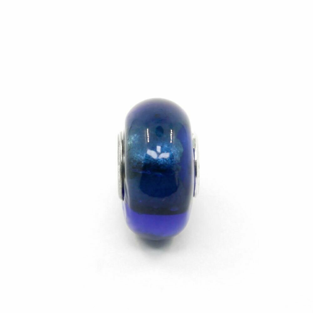 Шарм Handinsilver ( Посеребриручку ) Подвеска-шарм из муранского стекла Lampwork синий (1шт), муранское стекло
