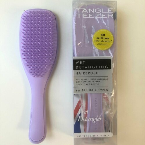 Светло-сиреневая расческа щетка для волос распутывающая Tangle Teezer с ручкой в подарочной упаковке