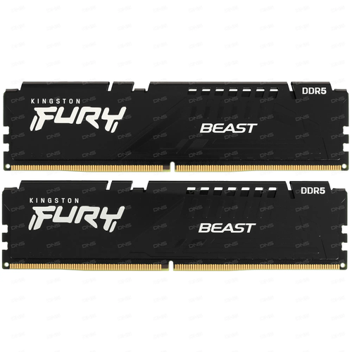 Оперативная память Kingston DDR5 32Gb 5600MHz Fury Beast RTL PC5-44800 CL40 DIMM 288-pin 1.25В dual rank оперативная память для компьютера 64gb 2x32gb pc5 44800 5600mhz ddr5 dimm unbuffered cl40 kingston fury beast kf556c40bbk2 64