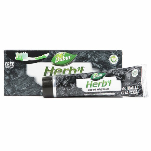 Herb'l Комплект: Зубная паста Activated Charcoal, с углём 150 г + зубная щётка