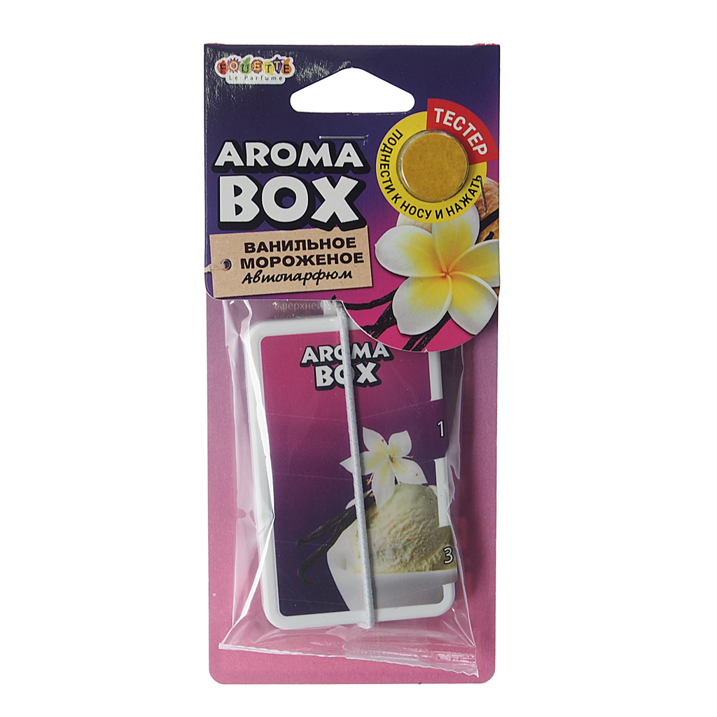 Ароматизатор подвесной картон высококапиллярный (ваниль) Aroma Box FOUETTE