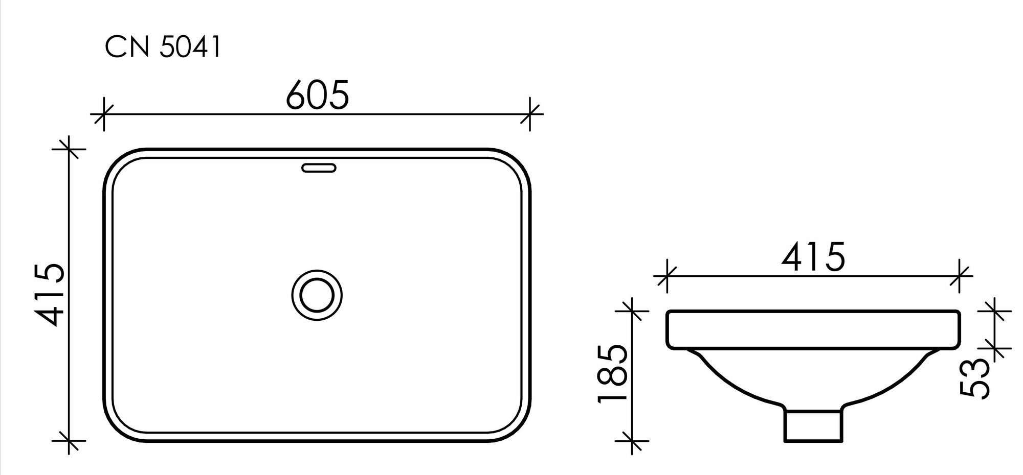 Раковина встраиваемая Ceramicanova Element CN5041 60,5 см - фотография № 7