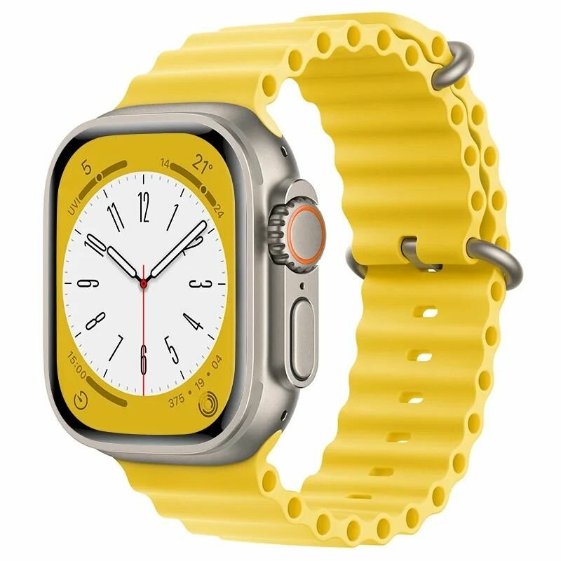 Ремешок силиконовый для Apple Watch 42/44/45/49 (желтыйй)