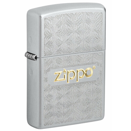 Зажигалка кремниевая с покрытием Satin Chrome, серебристая, Zippo, 48792