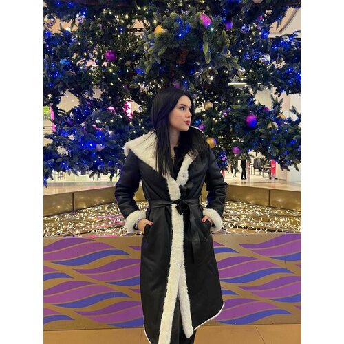 Дубленка , размер 46, черный