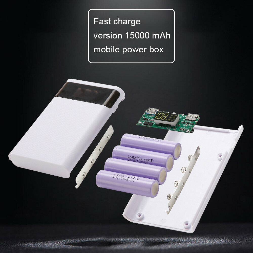 Корпус для PowerBank с двумя USB-портами, 5 В, 4*18650 белый — фото 3