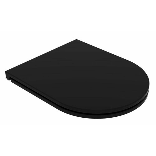 Сиденье для унитаза Aquame AQM1206 тонкое быстросъемное с микролифтом черный матовый 5390₽