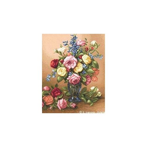 Схема Розы в голубой вазе Ch_3112-23