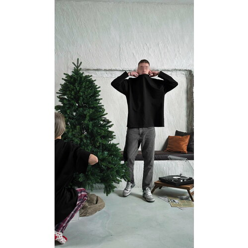 фото Лонгслив yin yan, размер 48, черный