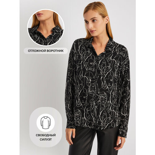 фото Рубашка zolla, размер l, черный