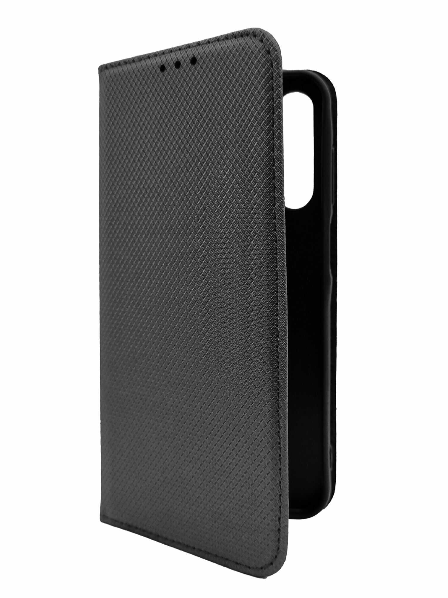 Чехол на Samsung Galaxy A15 5G (Самсунг Галакси А15 5г) черный книжка плетёнка с функцией подставки отделением для карт и магнитами Fold Case, Miuko