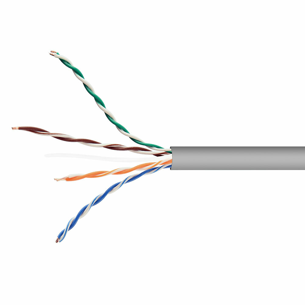 Кабель витая пара UTP Cablexpert серый indoor 4x2x0.48 CCA категории 5е одножильный 305м UPC-5004E-SOL