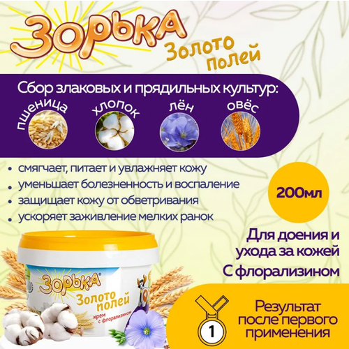 Крем Зорька Золото полей для ухода за выменем, банка 200г