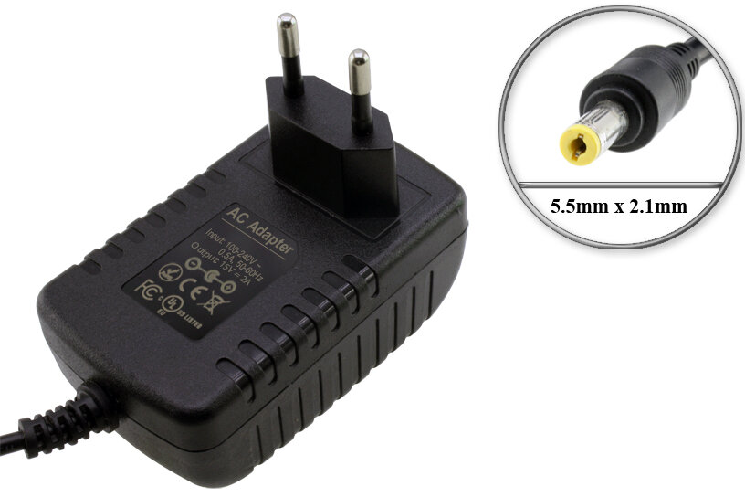 Адаптер (блок) питания 15V, 2A, 30W, 5.5mm x 2.1mm (AC150200W51), для сетевого оборудования (маршрутизатора, роутера), охранных систем и др. устройств