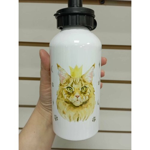 Спортивная бутылка Кошки Мейн-кун в короне спортивная бутылка кошки сфинкс в короне
