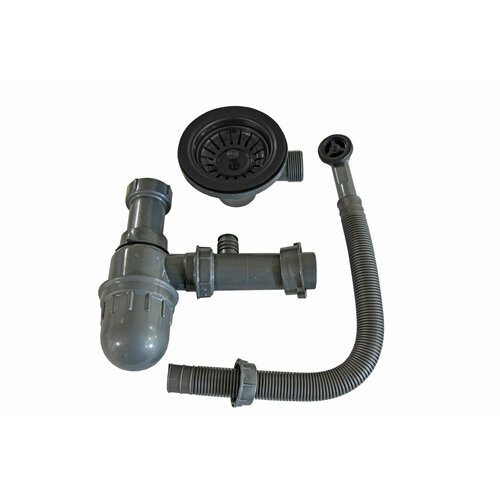 Выпуск круглый c переливом и сифоном ZorG INOX W 1 GRAFIT цвет графит 90 мм 3050₽