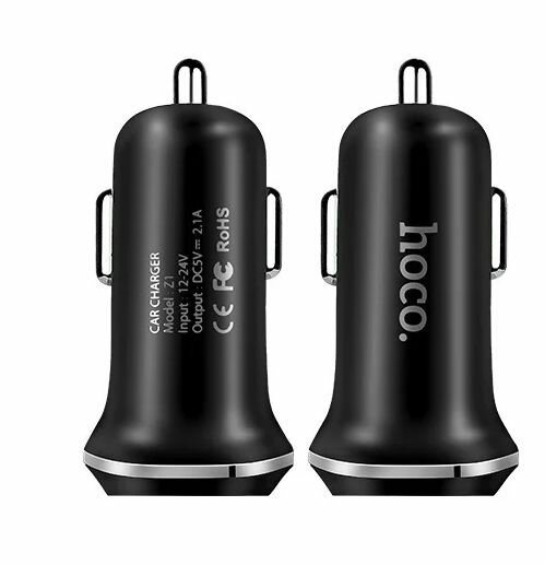 Автомобильное зарядное устройство 2 USB порта Hoco Z1 Black (Черный) — фото 1