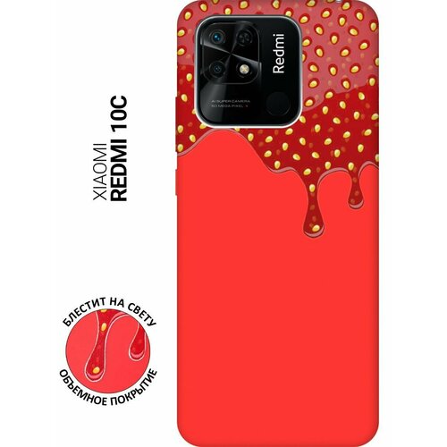 Силиконовый чехол на Xiaomi Redmi 10C, Сяоми Редми 10С Silky Touch Premium с принтом Jam красный силиконовый чехол на xiaomi redmi 10c сяоми редми 10с silky touch premium с принтом heartbreaker розовый