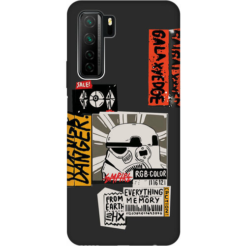 Матовый Soft Touch силиконовый чехол на Honor 30S, Huawei Nova 7 SE, Хонор 30с с 3D принтом Stormtrooper Stickers черный силиконовый чехол с принтом space stickers для honor 30s huawei nova 7 se хонор 30с