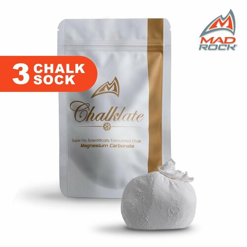 Магнезия альпинистская MAD ROCK CHALK SOCK арт.851001 (3 шарика по 56 гр) магнезия mad rock 12 chalk ball jar арт 851012 12 шариков по 57 грамм