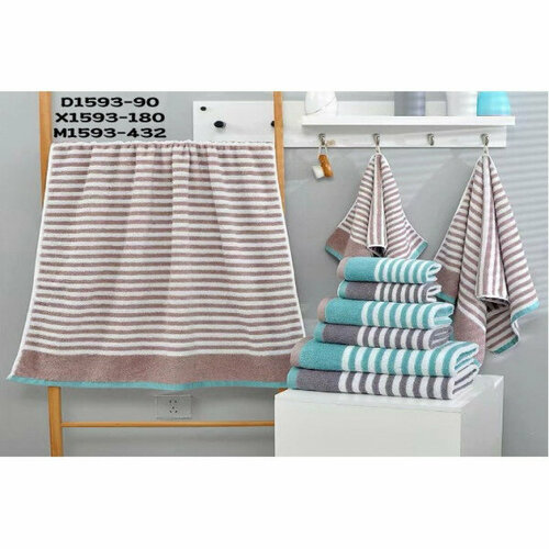 D1593 Полоса Махра 70х140 (6) Полотенце Северный город