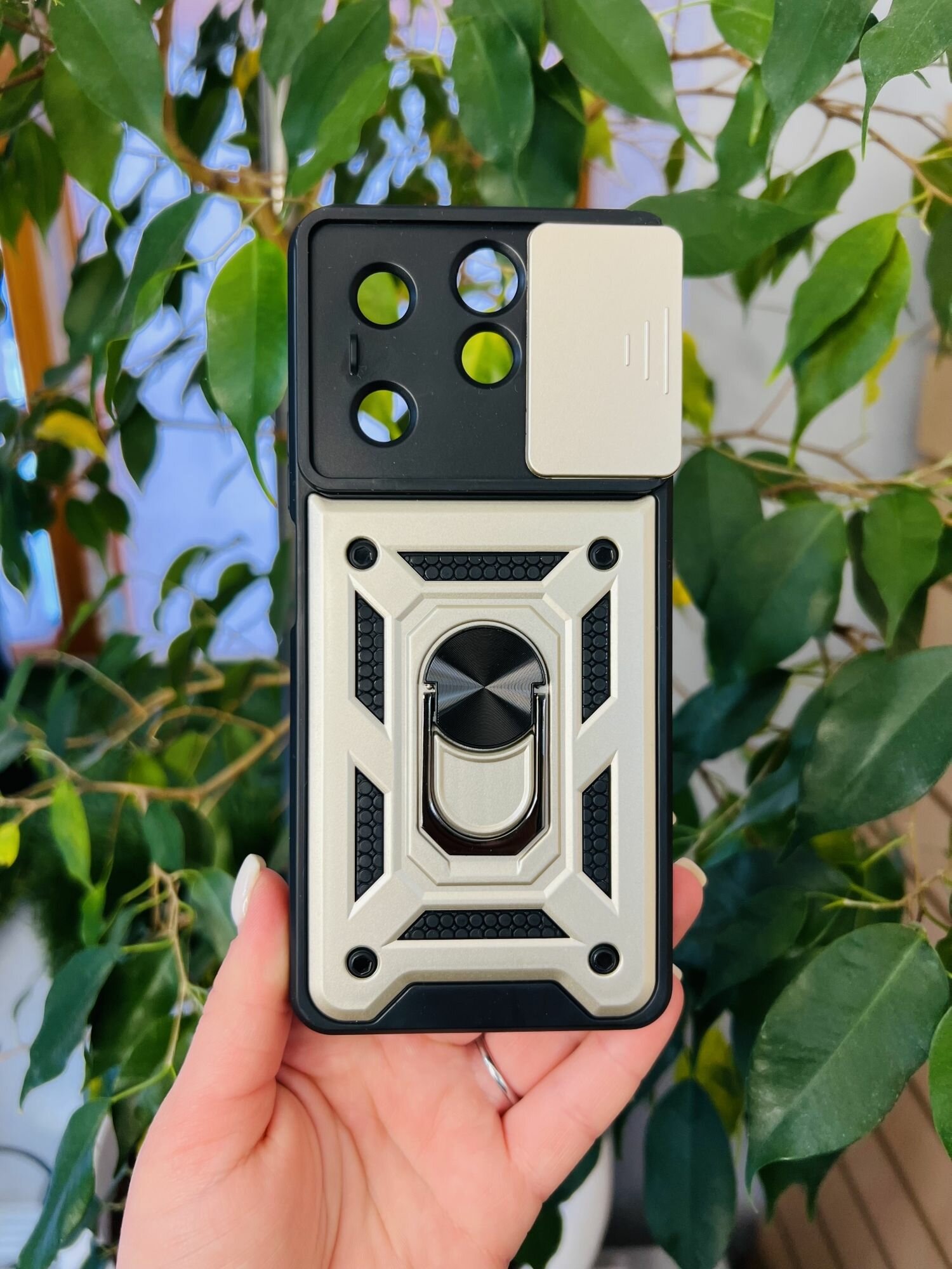 Чехол противоударный armors для Infinix Hot 40 и 40 Pro / Инфиникс Хот 40 и 40 Про с защитой камеры (Золотой) — фото 1