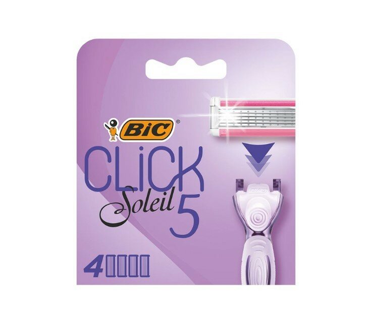 Набор из 3 штук Кассеты для бритья женские BIC CLICK SOLEIL 5 лезвий (4шт)